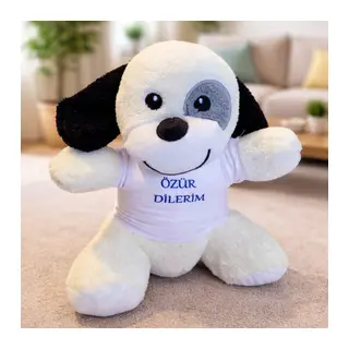Özür Dilerim Tişörtlü Sevimli Peluş Köpek