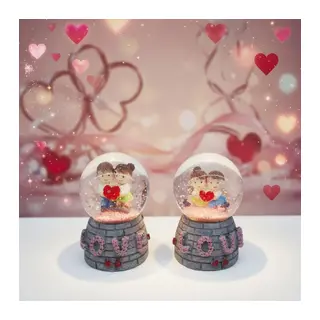 Toptan Love Tasarımlı Işıklı Mini Kar Küresi