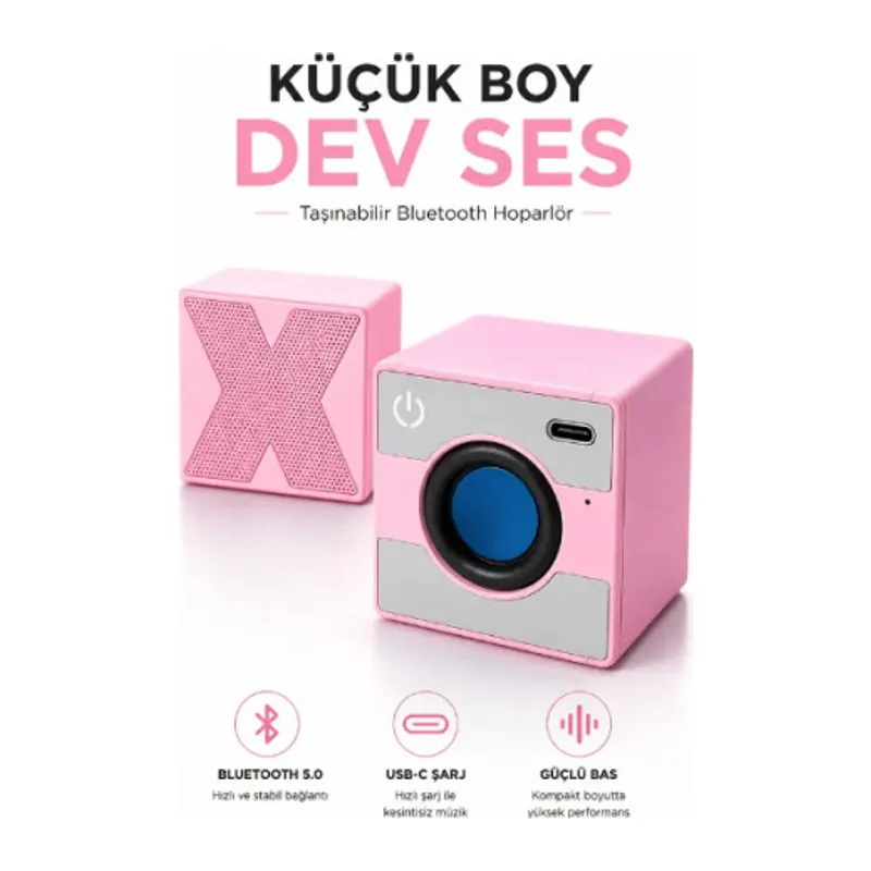 Küp Mini Taşınabilir Hoparlör