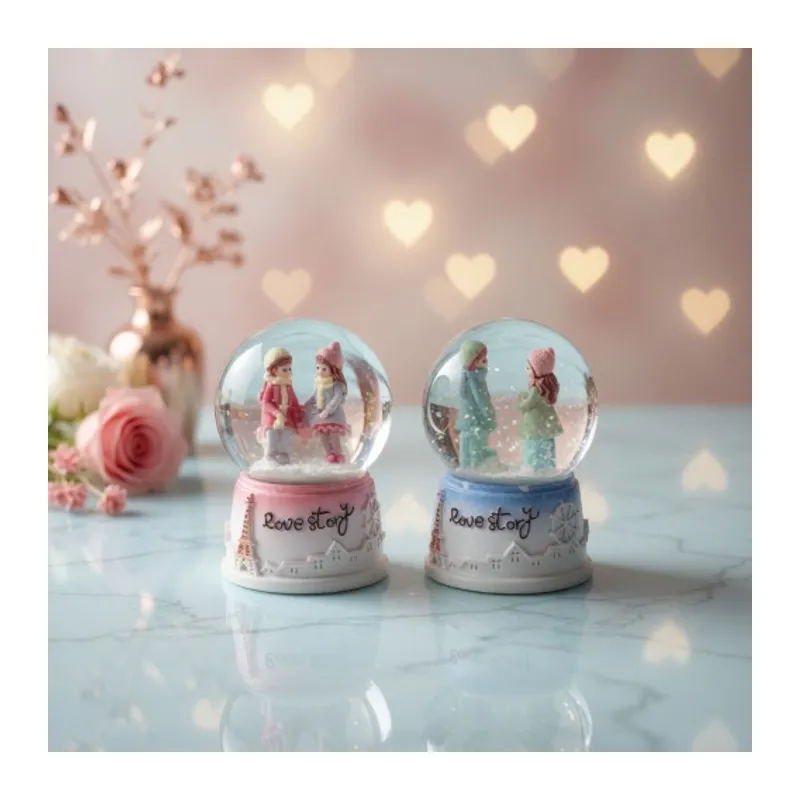 Toptan Love Story Işıklı Mini Kar Küresi