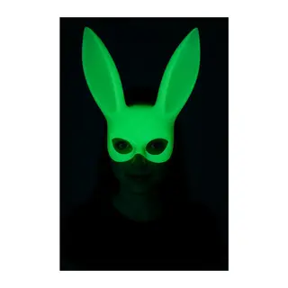 Karanlıkta Parlayan Fosforlu Tavşan Maskesi – Glow Bunny Masquerade Maske (32x22 cm)
