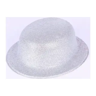 Gümüş Renk Yuvarlak Simli Plastik Parti Şapkası