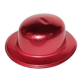 Kırmızı Renk Hologramlı Plastik Yuvarlak Melon 27x24 cm