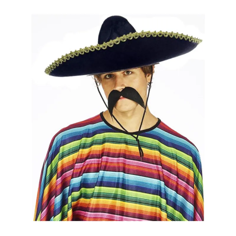 Sombrero Meksika Şapkası Mariachi Altın Şeritli Yetişkin Boy