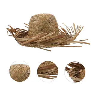 Tropikal Parti Naturel Hasır Hawaii Şapkası 13x36 cm