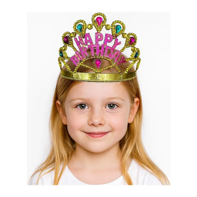 Altın Renk Happy Birthday Yazılı Doğum Günü Tacı 60 cm