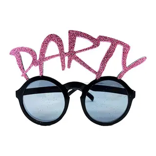 Party Yazılı Simli Pembe Renk Parti Gözlüğü 15x7 cm