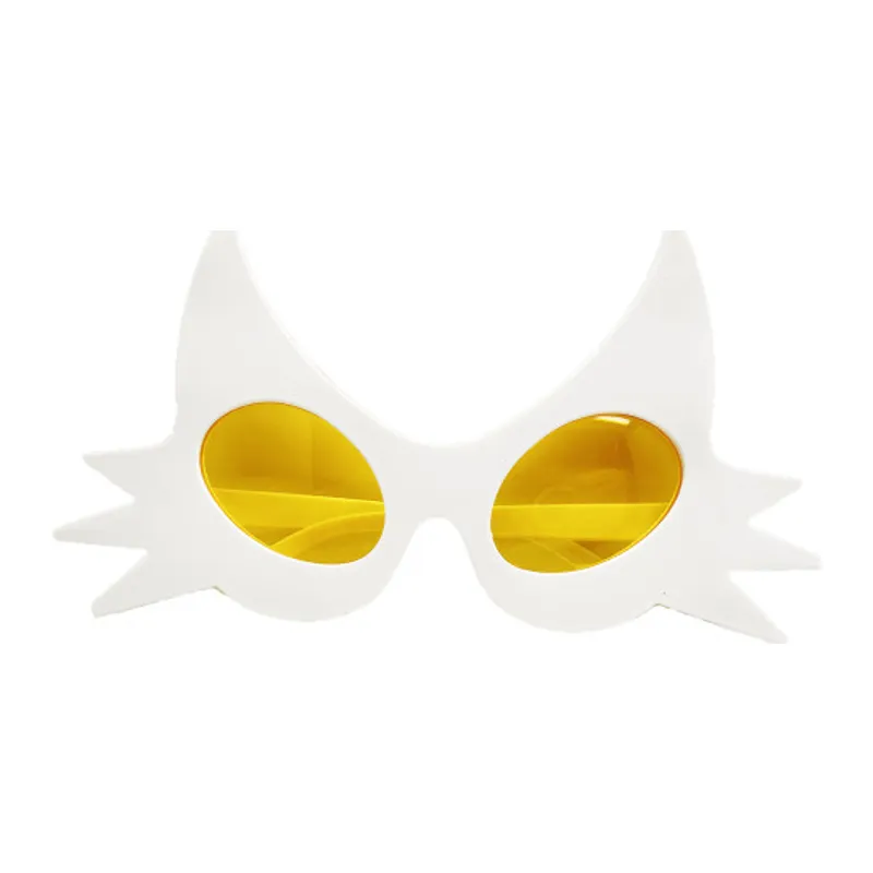 Beyaz Renk Bıyık Tasarımlı Kedi Parti Gözlüğü 19x11 cm