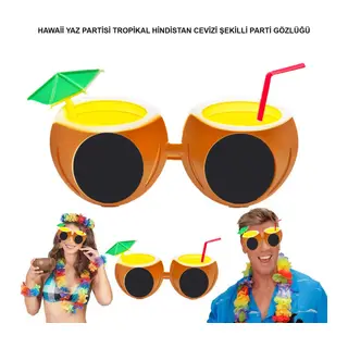 Hindistan Cevizi Tropikal Hawaii Yaza Merhaba Parti Gözlüğü