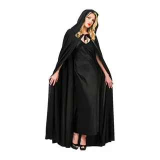 Siyah Renk Kapşonlu Pelerin 120 cm