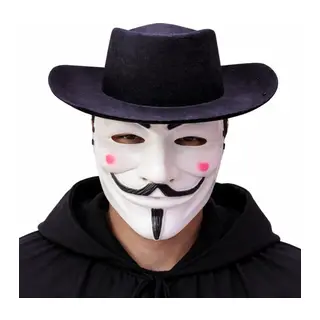 Vendetta Maske ve Şapka Seti – Anonim Stil Parti Maskesi