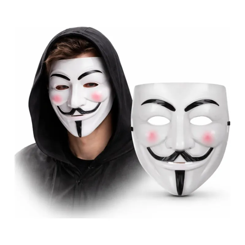 V Mask Premium Vendetta Beyaz Maske (Guy Fawkes Stil)