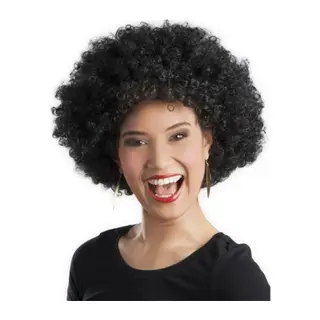 Siyah Renk Kıvırcık Afro Bonus Peruk Parti Peruğu