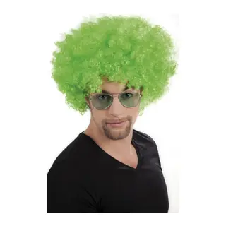 Yeşil Renk Kıvırcık Afro Bonus Peruk