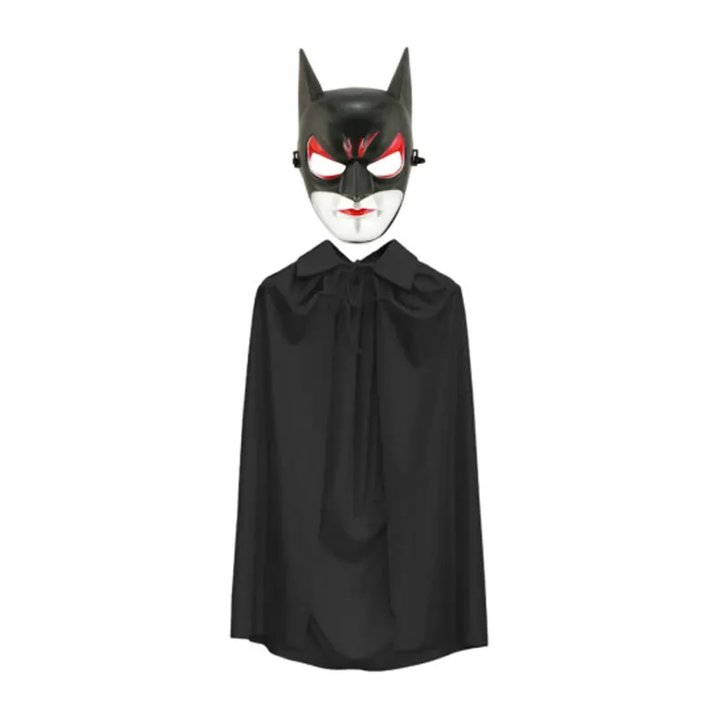 Batman Maskesi Cat Woman ve Batman Pelerini 90 cm Siyah Renk Set