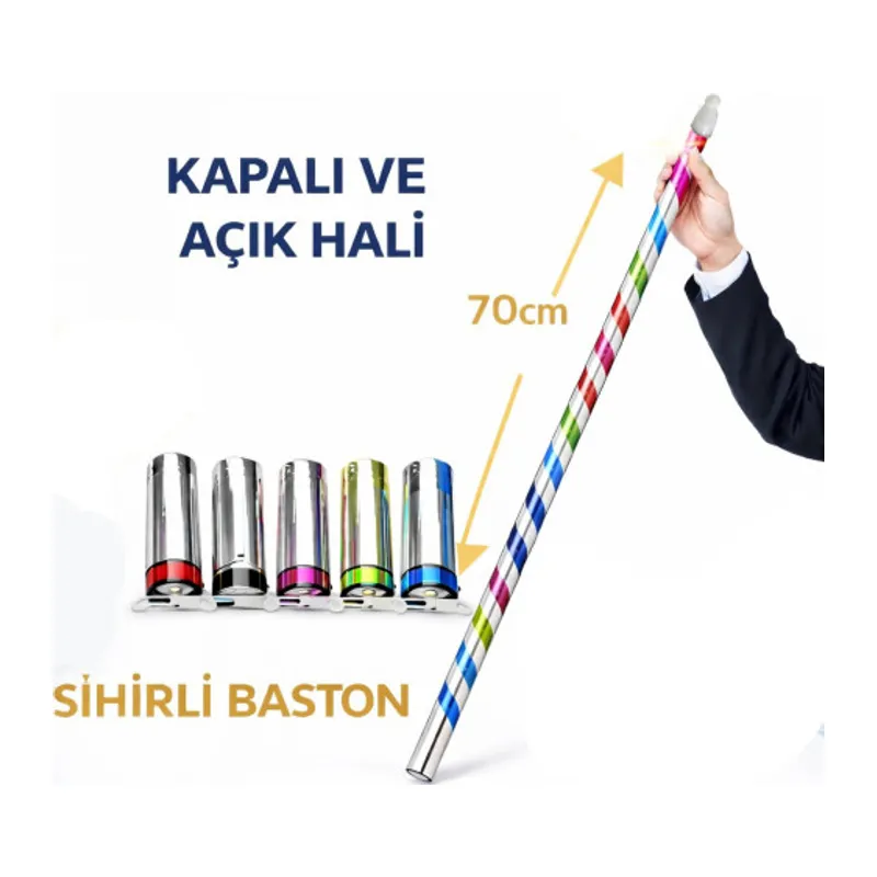 Sihirli Açılır Baston – Mendilden Bastona İlizyon Oyunu (70 cm)