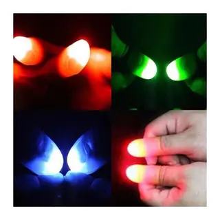 Led Işıklı Renkli Sihirli Parmak Işıklı Parmak Şaka Parmak 1 Adet
