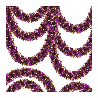Mor Turuncu Renk 4 cm Genişlik Garland Çift Renk Sim Süs 180 cm