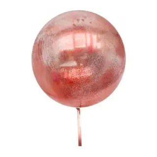 Kırmızı Simli Yuvarlak Şeffaf Balon 24 İnç