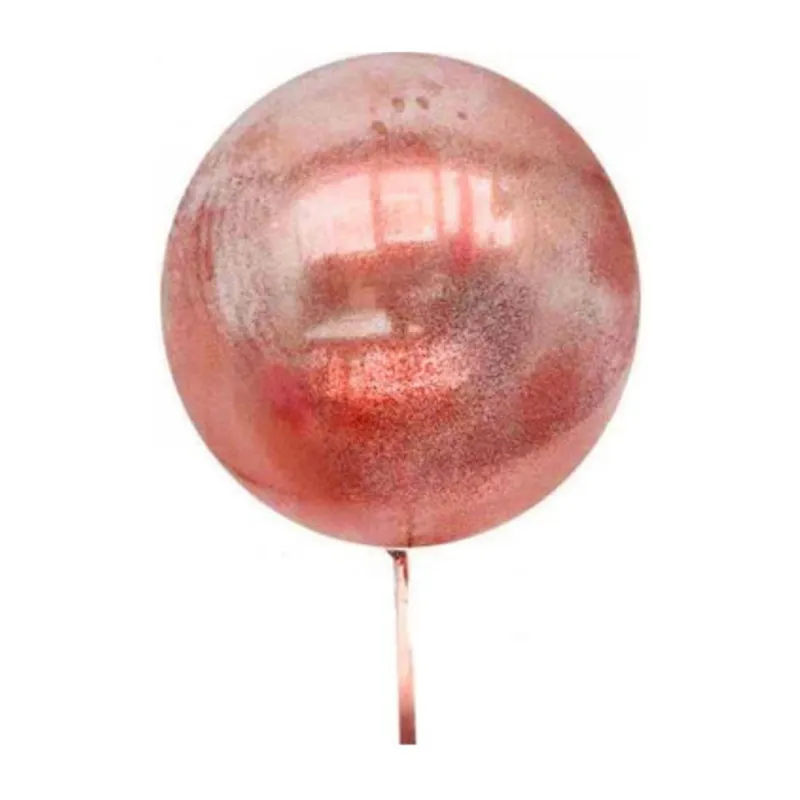 Kırmızı Simli Yuvarlak Şeffaf Balon 24 İnç
