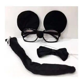 Mickey Mouse Gözlüğü Papyonu Kuyruğu Seti