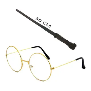 Harry Potter Asası 30 cm ve Metal Harry Potter Gözlüğü
