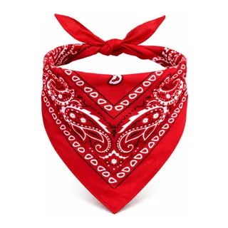 Kırmızı Kovboy Fuları Çocuk Bandana Western Desenli Boyun Fuları