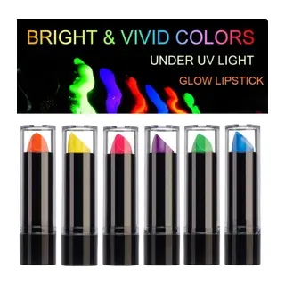 Karanlıkta Parlayan Yanan UV Neon Ruj Yüz Boyama 6 Adet 6 Renk