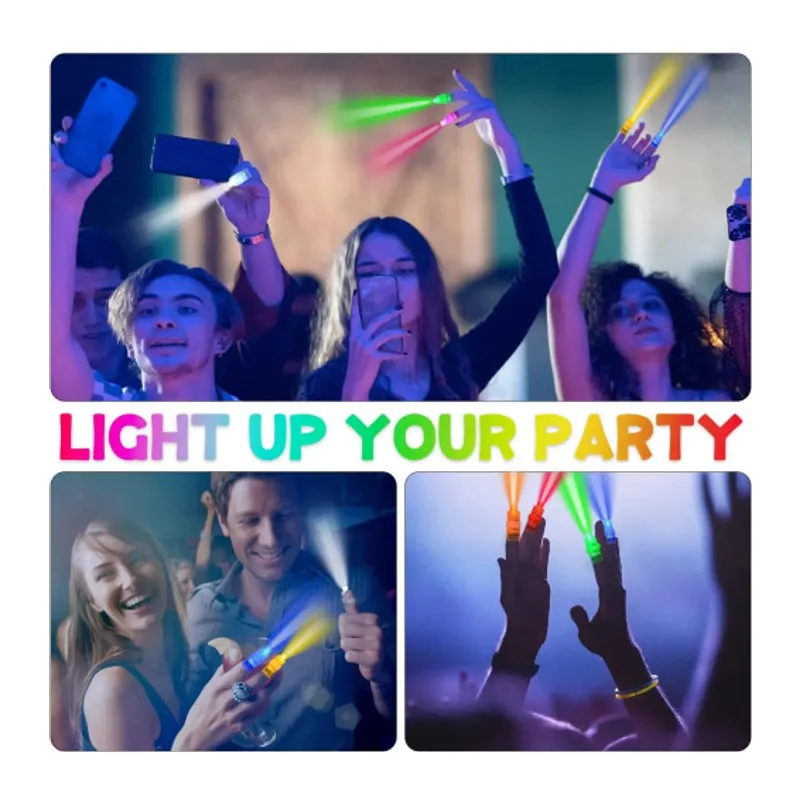Led Işıklı Renkli Püsküllü Parmak Işığı 4 Renk 4 Adet