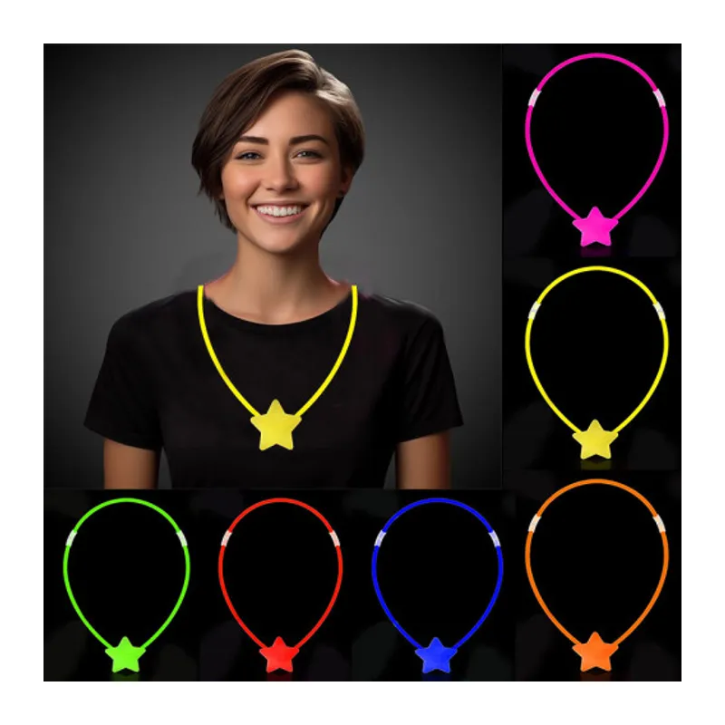 Glow Yıldız Kolye - Glow Kolye - Glow Partisi Yıldız Kolye 6 Adet