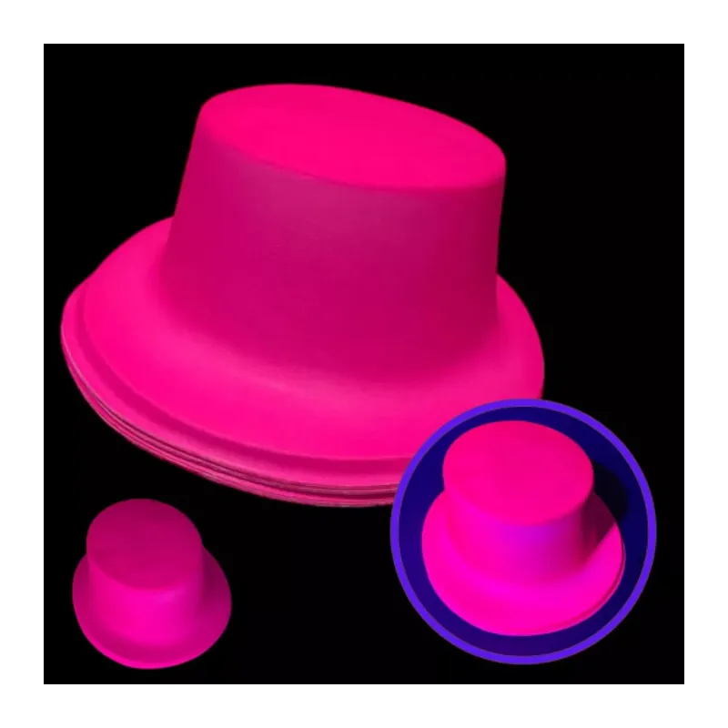 Neon Partisi Pembe Renk Plastik Fötr Şapka
