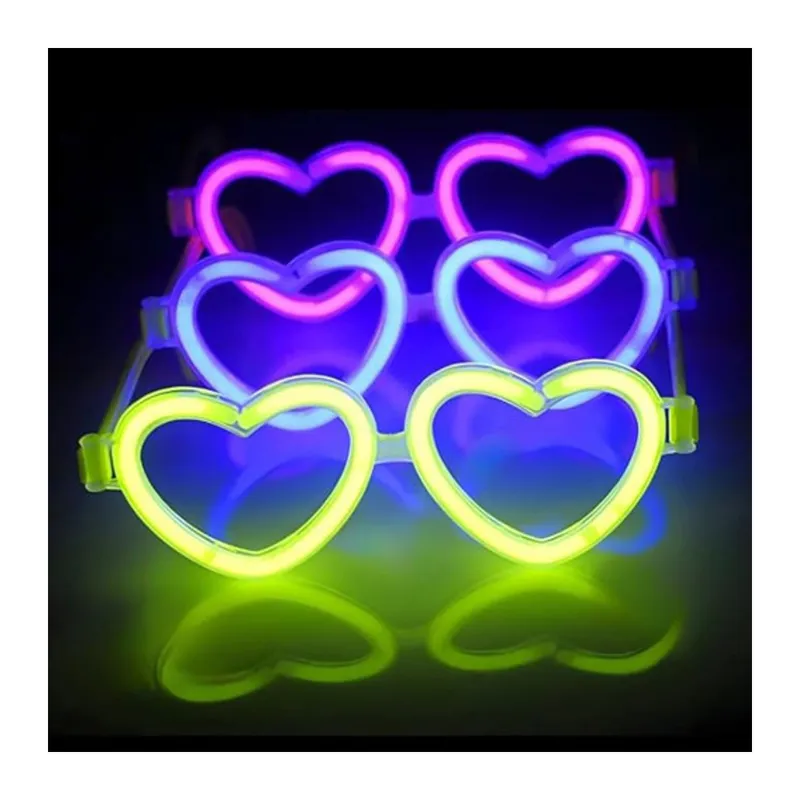 Glow Kalpli Fosforlu Gözlük 6’lı Renkli Set – Neon Parti