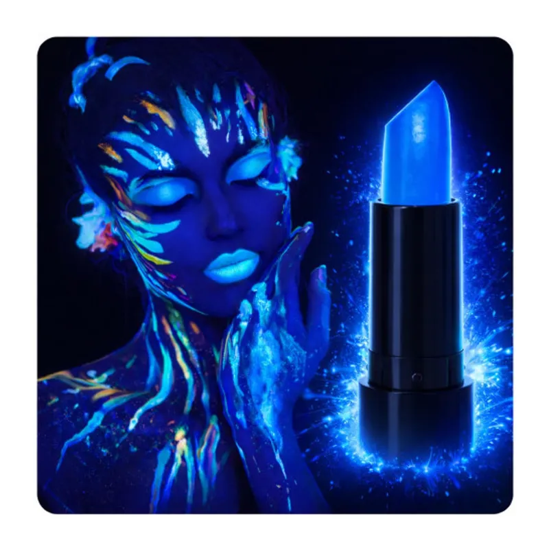 UV Neon Mavi Ruj – Karanlıkta Parlayan Makyaj Boyası