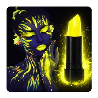UV Neon Sarı Ruj – Karanlıkta Parlayan Makyaj Boyası