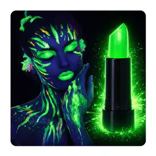 UV Neon Yeşil Ruj – Karanlıkta Parlayan Makyaj Boyası