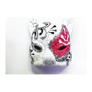 Pembe Renk İşlemeli Seramik Malzemeden İmal Venedik Kedi Model Magnet