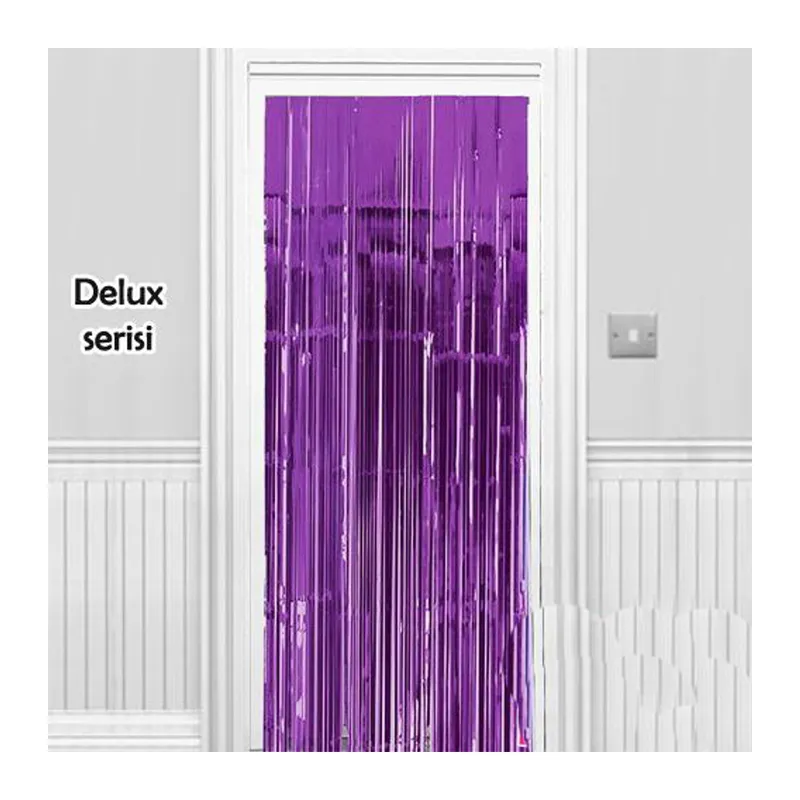 Işıltılı Duvar ve Kapı Perdesi Mor Renk 90x200 cm