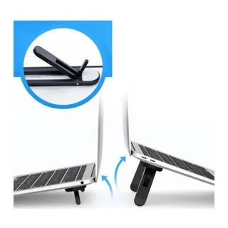 2 Kademeli Katlanabilir ve Yapışkanlı Laptop Standı Siyah CM-438