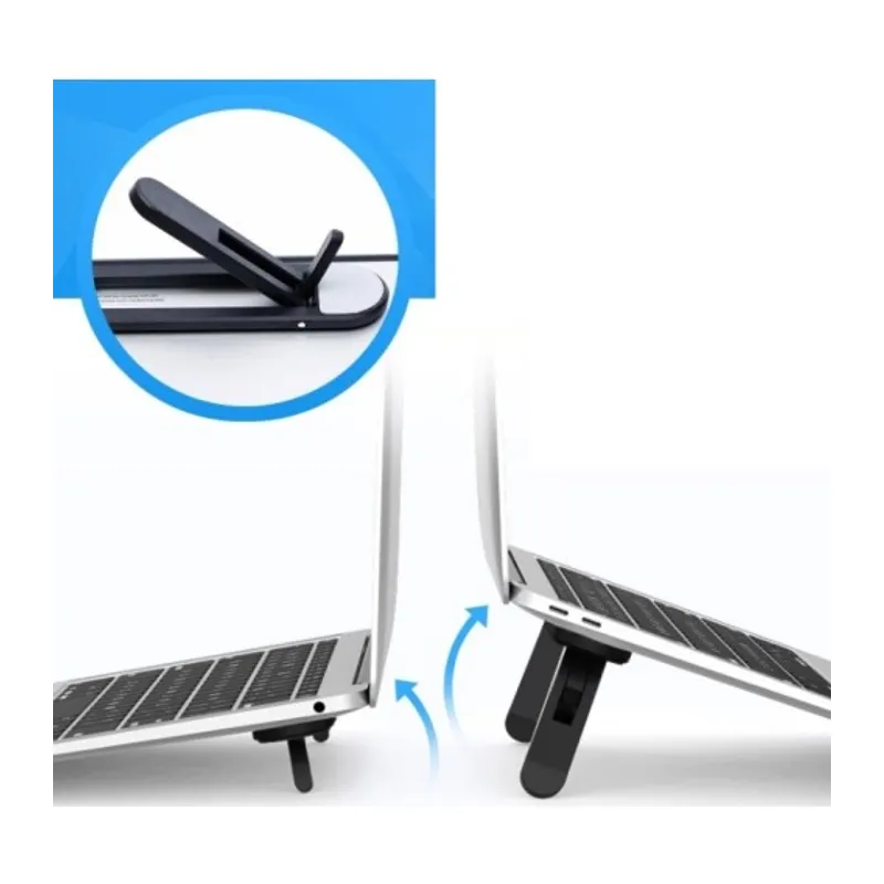 2 Kademeli Katlanabilir ve Yapışkanlı Laptop Standı Siyah CM-438