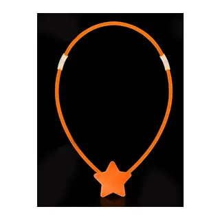 Glow Yıldız Kolye Neon Fosforlu Işıklı Kolye Turuncu Renk