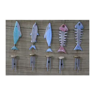Ahşap Balıklı Metal Çan