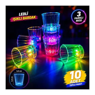 10'lu LED Işıklı Parti Bardağı Seti