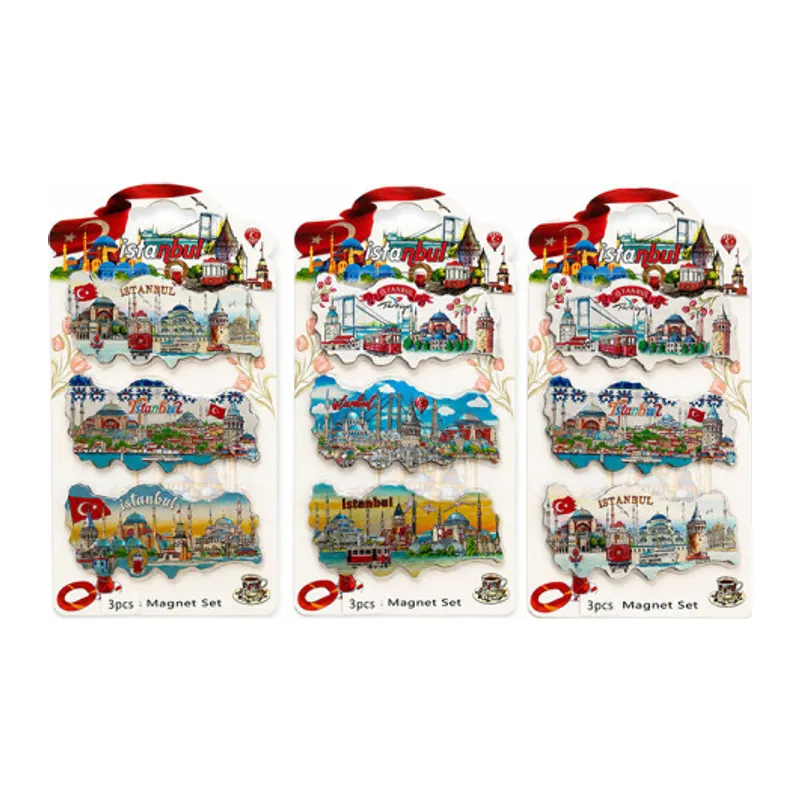 İstanbul Temalı Silikon Buzdolapı Süsü Magnet 3'Lü Set