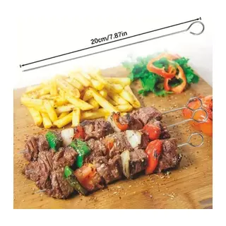 10'lu Paslanmaz Çelik Şiş Seti (20 cm) - Airfryer & Mangal