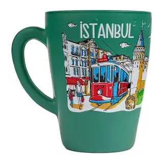 İstanbul Temalı Cam Kupa Bardak