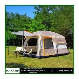Aile Boyu Büyük 420*305*200Cm Kamp Çadırı 2 Oda 1 Salon