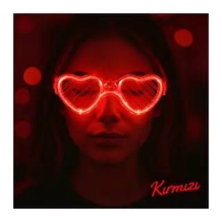 Kırmızı LED Işıklı Kalp Gözlük – 3 Modlu Parti & Glow Gözlüğü