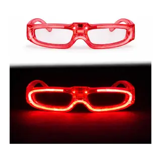 Kırmızı LED Işıklı Parti Gözlüğü 3 Modlu – Glow & Gece Eğlence Gözlüğü