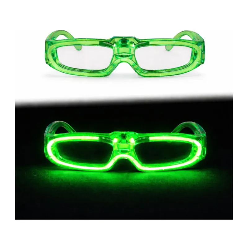 Yeşil LED Işıklı Parti Gözlüğü 3 Modlu – Glow & Gece Eğlence Gözlüğü