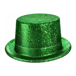 Yeşil Simli Glitter Silindir Parti Şapkası